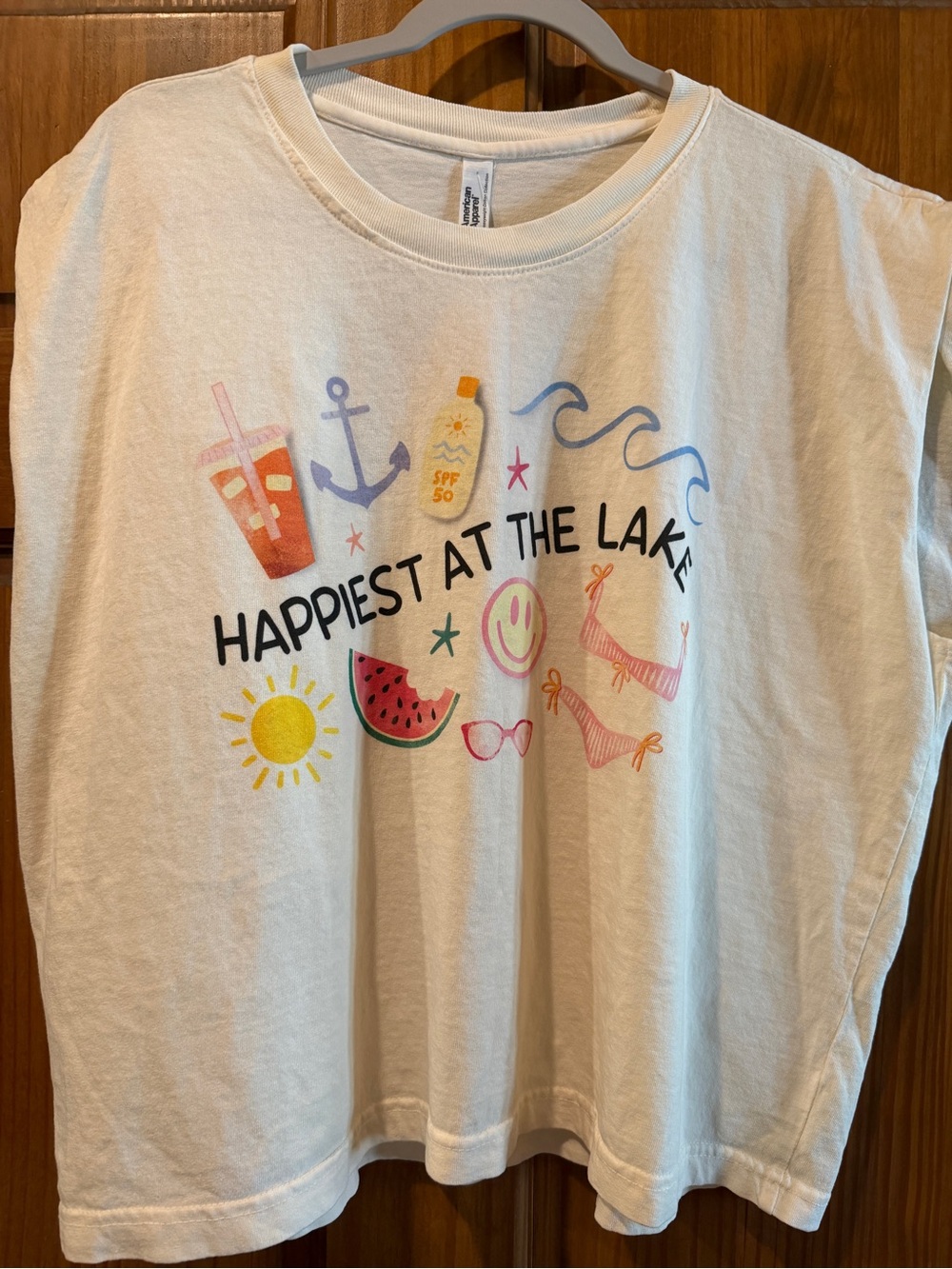 Nwt! Sz xl Happiest at the Lake Graphic fun mom tank top